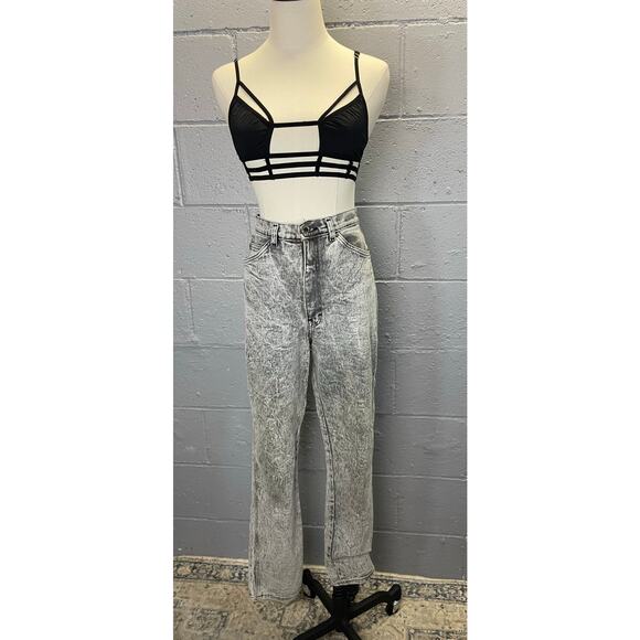 Vintage 1980s Gray Acid Wash Stonewashed Spandex Jeans High Waist - Picture 3 of 10